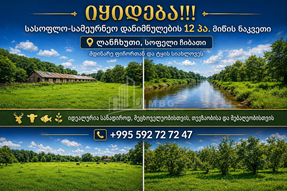 Продается Пахотные Земля В Село Чибати, Ланчхути