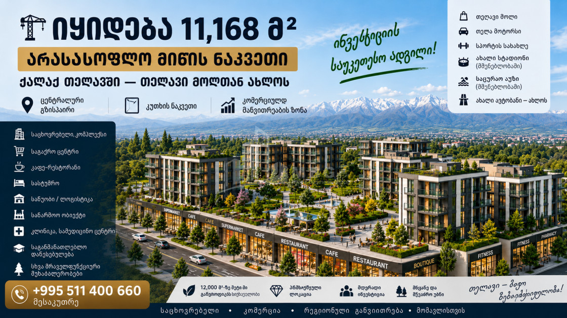 For Sale Commercial - universal Land In Telavi
