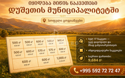 Продается Дачные Земля В Годжиани, Тианети